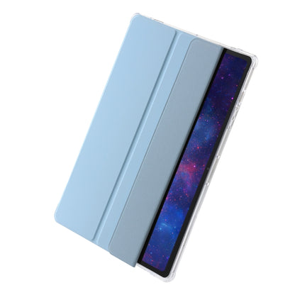 For Samsung Galaxy Tab S9 Ultra/S8 Ultra 3-Fold Clear Acrylic Leather Tablet Case(Ice Blue) - Galaxy Tab S9 Ultra Cases by PMC Jewellery | Online Shopping South Africa | PMC Jewellery