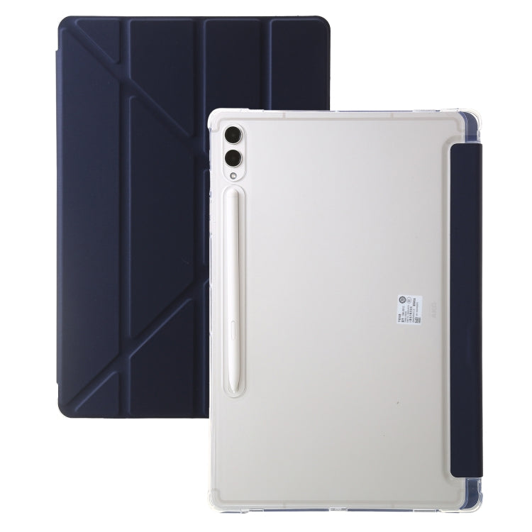 For Samsung Galaxy Tab S10+ / S9+ Clear Acrylic Deformation Leather Tablet Case(Dark Blue) - Tab S10+ Cases by PMC Jewellery | Online Shopping South Africa | PMC Jewellery | Buy Now Pay Later Mobicred