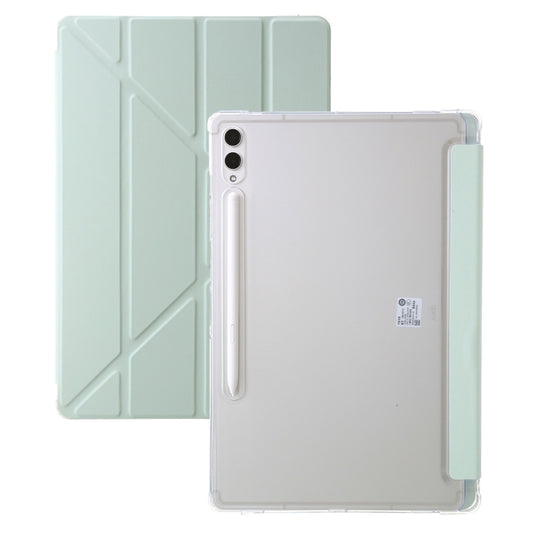 For Samsung Galaxy Tab S10+ / S9+ Clear Acrylic Deformation Leather Tablet Case(Green) - Tab S10+ Cases by PMC Jewellery | Online Shopping South Africa | PMC Jewellery | Buy Now Pay Later Mobicred