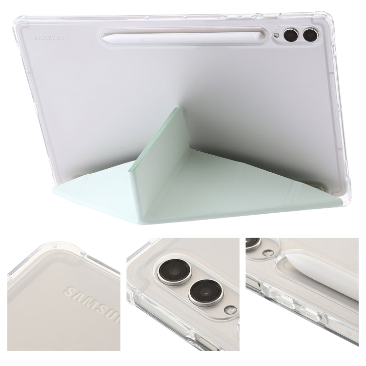 For Samsung Galaxy Tab S10+ / S9+ Clear Acrylic Deformation Leather Tablet Case(Green) - Tab S10+ Cases by PMC Jewellery | Online Shopping South Africa | PMC Jewellery | Buy Now Pay Later Mobicred