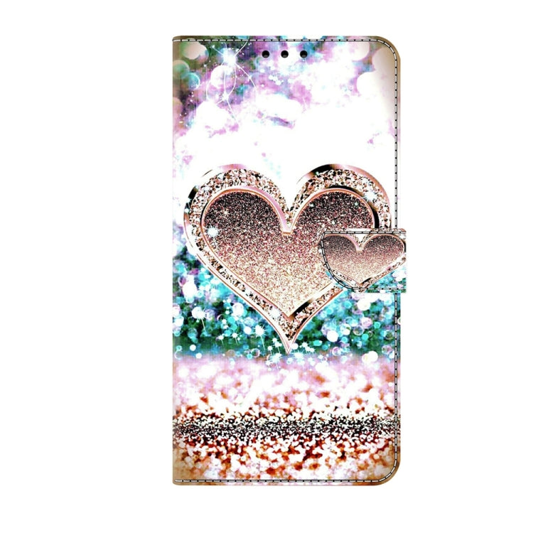 For Motorola Moto G14 Crystal 3D Shockproof Protective Leather Phone Case(Pink Diamond Heart) - Motorola Cases by PMC Jewellery | Online Shopping South Africa | PMC Jewellery | Buy Now Pay Later Mobicred