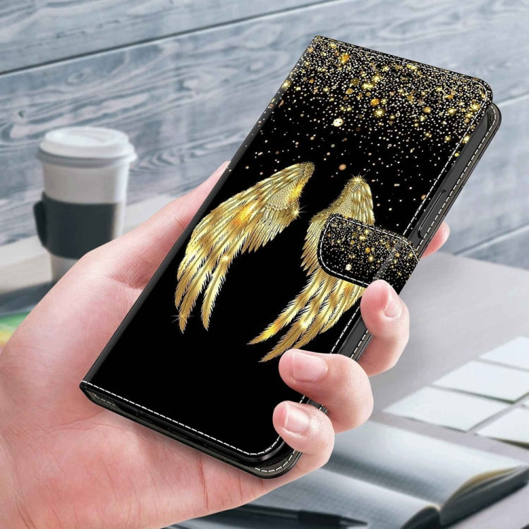 For Motorola Moto G14 Crystal 3D Shockproof Protective Leather Phone Case(Golden Wings) - Motorola Cases by PMC Jewellery | Online Shopping South Africa | PMC Jewellery | Buy Now Pay Later Mobicred