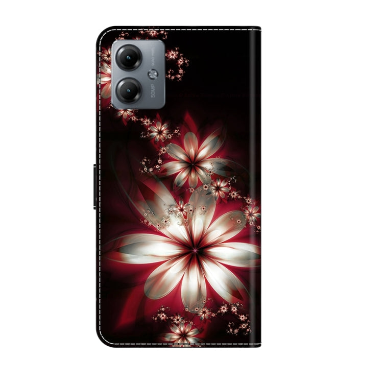 For Motorola Moto G14 Crystal 3D Shockproof Protective Leather Phone Case(Fantastic Flower) - Motorola Cases by PMC Jewellery | Online Shopping South Africa | PMC Jewellery | Buy Now Pay Later Mobicred