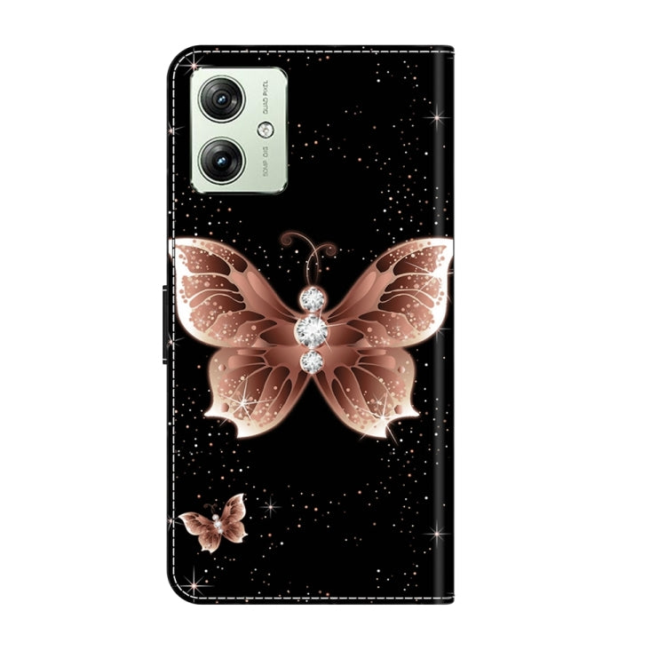 For Motorola Moto G54 Crystal 3D Shockproof Protective Leather Phone Case(Pink Diamond Butterfly) - Motorola Cases by PMC Jewellery | Online Shopping South Africa | PMC Jewellery | Buy Now Pay Later Mobicred