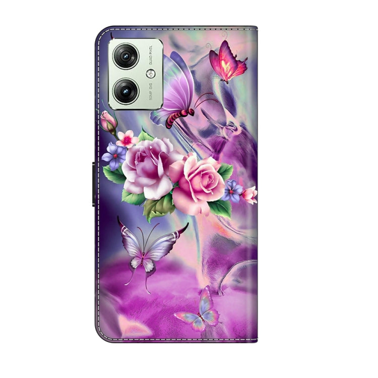 For Motorola Moto G54 Crystal 3D Shockproof Protective Leather Phone Case(Butterfly) - Motorola Cases by PMC Jewellery | Online Shopping South Africa | PMC Jewellery | Buy Now Pay Later Mobicred