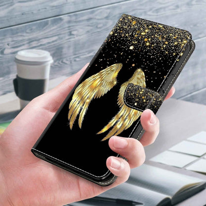 For Motorola Moto G54 Crystal 3D Shockproof Protective Leather Phone Case(Golden Wings) - Motorola Cases by PMC Jewellery | Online Shopping South Africa | PMC Jewellery | Buy Now Pay Later Mobicred