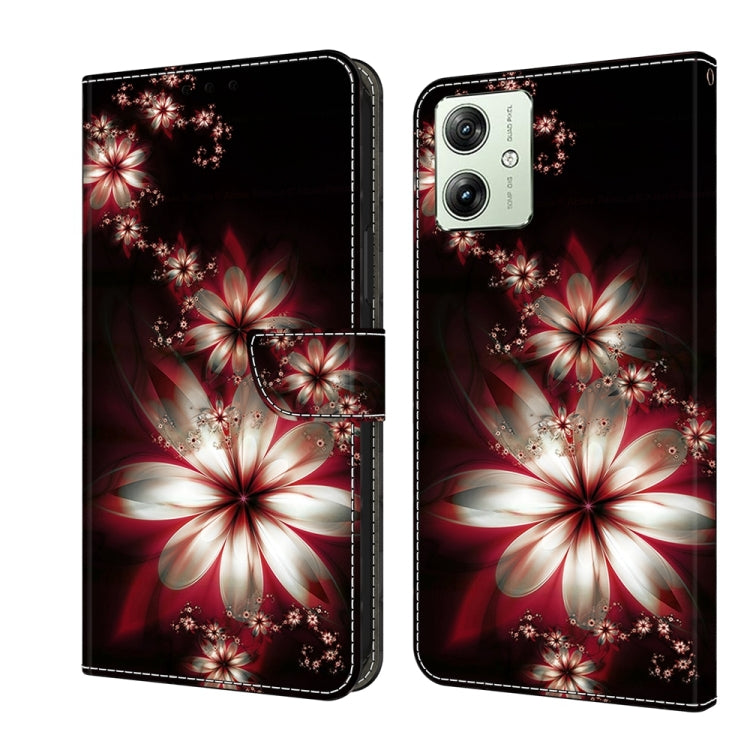 For Motorola Moto G54 Crystal 3D Shockproof Protective Leather Phone Case(Fantastic Flower) - Motorola Cases by PMC Jewellery | Online Shopping South Africa | PMC Jewellery | Buy Now Pay Later Mobicred