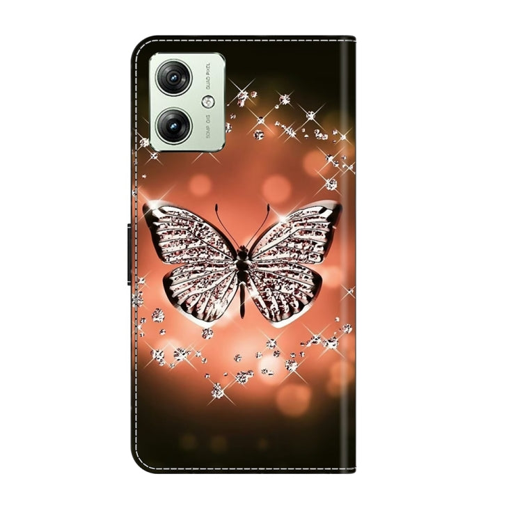 For Motorola Moto G54 Crystal 3D Shockproof Protective Leather Phone Case(Crystal Butterfly) - Motorola Cases by PMC Jewellery | Online Shopping South Africa | PMC Jewellery | Buy Now Pay Later Mobicred