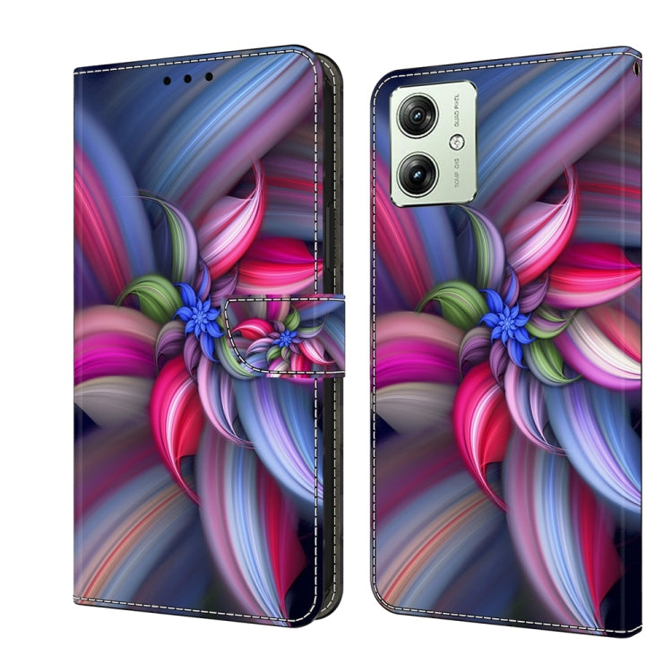 For Motorola Moto G54 Crystal 3D Shockproof Protective Leather Phone Case(Colorful Flower) - Motorola Cases by PMC Jewellery | Online Shopping South Africa | PMC Jewellery | Buy Now Pay Later Mobicred