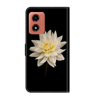 For Motorola Moto G Play 2024 Crystal 3D Shockproof Protective Leather Phone Case(White Flower) - Motorola Cases by PMC Jewellery | Online Shopping South Africa | PMC Jewellery | Buy Now Pay Later Mobicred