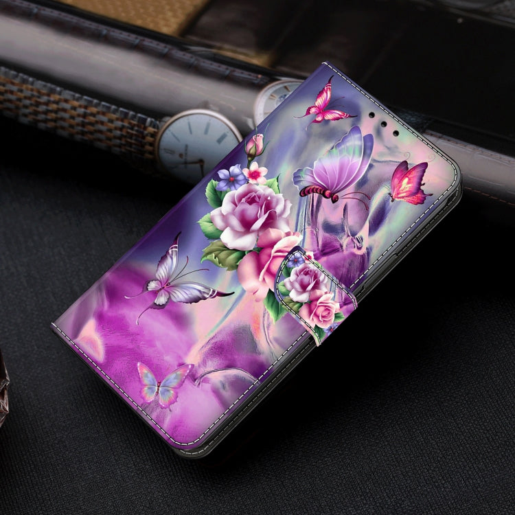 For Motorola Moto G Play 2024 Crystal 3D Shockproof Protective Leather Phone Case(Butterfly) - Motorola Cases by PMC TechLife | Online Shopping South Africa | PMC TechLife | Buy Now Pay Later Mobicred