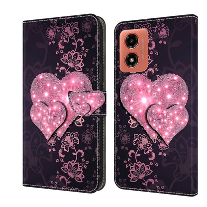 For Motorola Moto G Play 2024 Crystal 3D Shockproof Protective Leather Phone Case(Lace Love) - Motorola Cases by PMC Jewellery | Online Shopping South Africa | PMC Jewellery | Buy Now Pay Later Mobicred