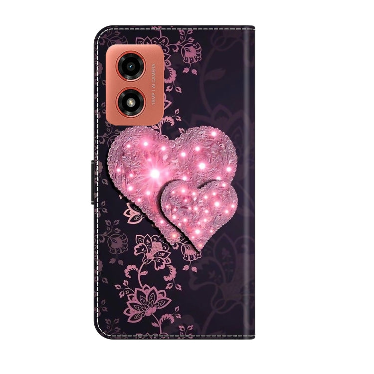 For Motorola Moto G Play 2024 Crystal 3D Shockproof Protective Leather Phone Case(Lace Love) - Motorola Cases by PMC Jewellery | Online Shopping South Africa | PMC Jewellery | Buy Now Pay Later Mobicred