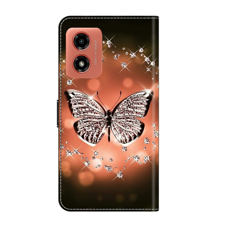 For Motorola Moto G Play 2024 Crystal 3D Shockproof Protective Leather Phone Case(Crystal Butterfly) - Motorola Cases by PMC Jewellery | Online Shopping South Africa | PMC Jewellery | Buy Now Pay Later Mobicred