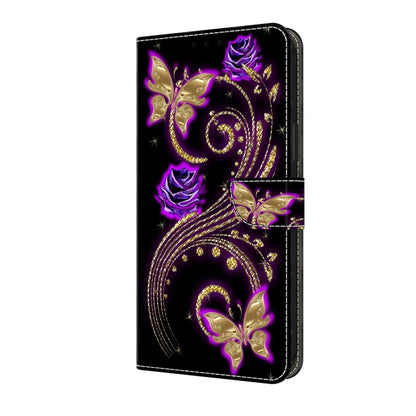 For Motorola Moto G Play 2024 Crystal 3D Shockproof Protective Leather Phone Case(Purple Flower Butterfly) - Motorola Cases by PMC Jewellery | Online Shopping South Africa | PMC Jewellery | Buy Now Pay Later Mobicred