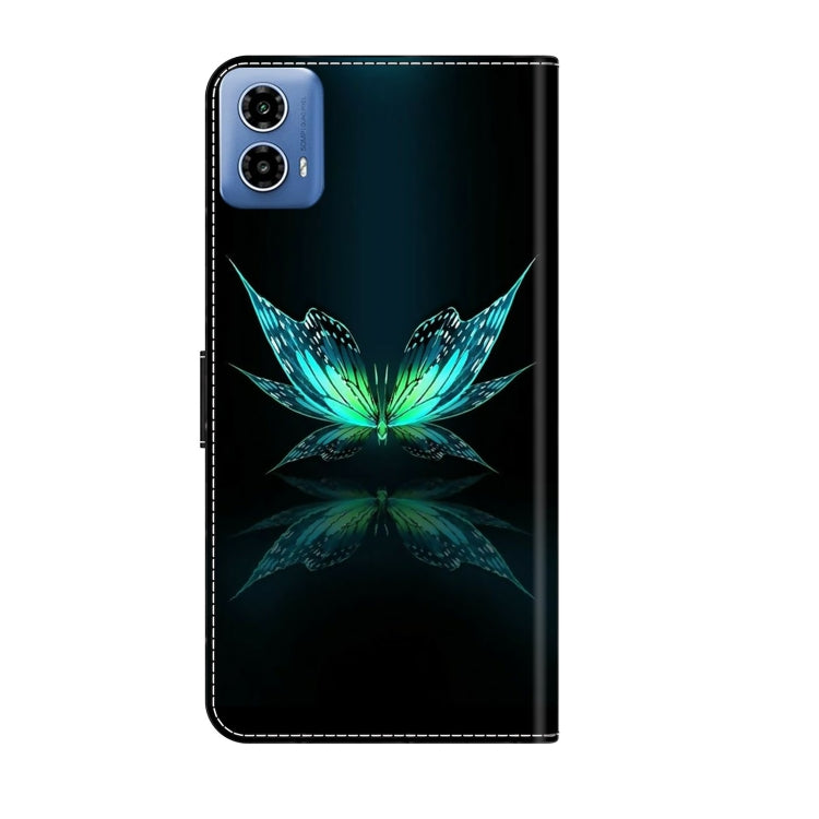 For Motorola Moto G24 Crystal 3D Shockproof Protective Leather Phone Case(Reflection Dutterfly) - Motorola Cases by PMC Jewellery | Online Shopping South Africa | PMC Jewellery | Buy Now Pay Later Mobicred