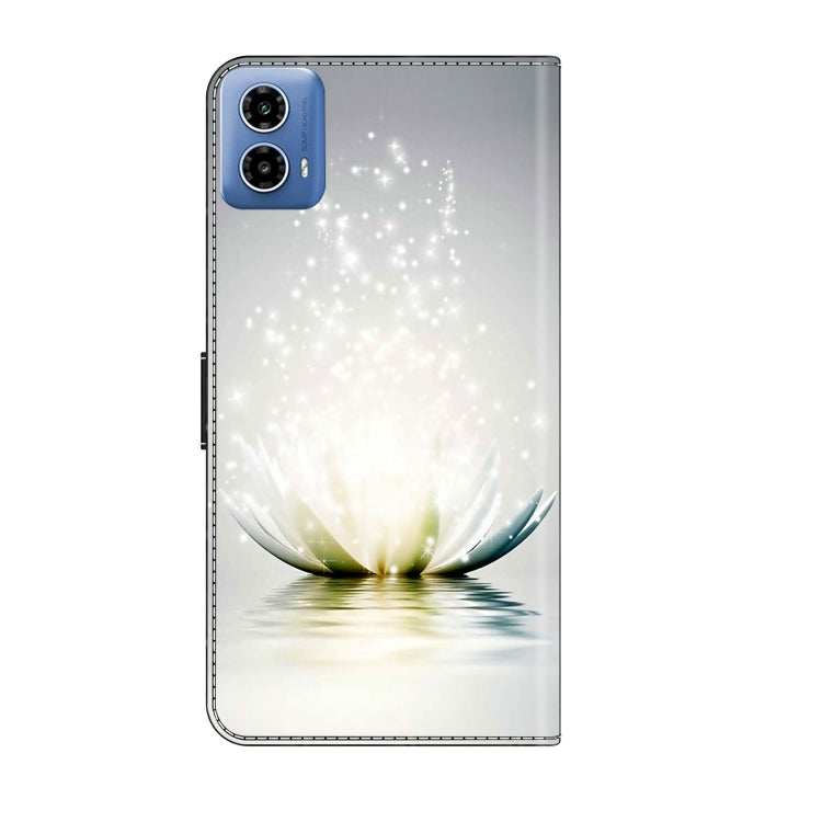 For Motorola Moto G24 Crystal 3D Shockproof Protective Leather Phone Case(Light Lotus) - Motorola Cases by PMC Jewellery | Online Shopping South Africa | PMC Jewellery | Buy Now Pay Later Mobicred