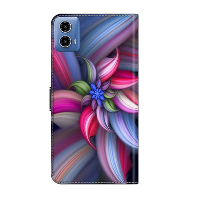 For Motorola Moto G24 Crystal 3D Shockproof Protective Leather Phone Case(Colorful Flower) - Motorola Cases by PMC Jewellery | Online Shopping South Africa | PMC Jewellery | Buy Now Pay Later Mobicred