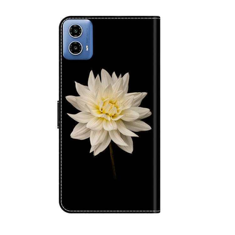 For Motorola Moto G24 Power Crystal 3D Shockproof Protective Leather Phone Case(White Flower) - Motorola Cases by PMC Jewellery | Online Shopping South Africa | PMC Jewellery | Buy Now Pay Later Mobicred