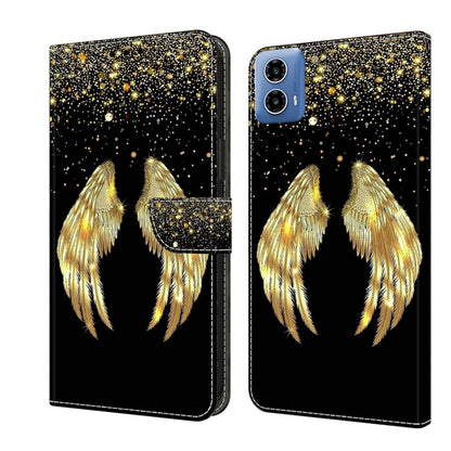 For Motorola Moto G24 Power Crystal 3D Shockproof Protective Leather Phone Case(Golden Wings) - Motorola Cases by PMC Jewellery | Online Shopping South Africa | PMC Jewellery | Buy Now Pay Later Mobicred