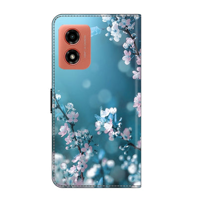 For Motorola Moto G04 Crystal 3D Shockproof Protective Leather Phone Case(Plum Flower) - Motorola Cases by PMC Jewellery | Online Shopping South Africa | PMC Jewellery | Buy Now Pay Later Mobicred