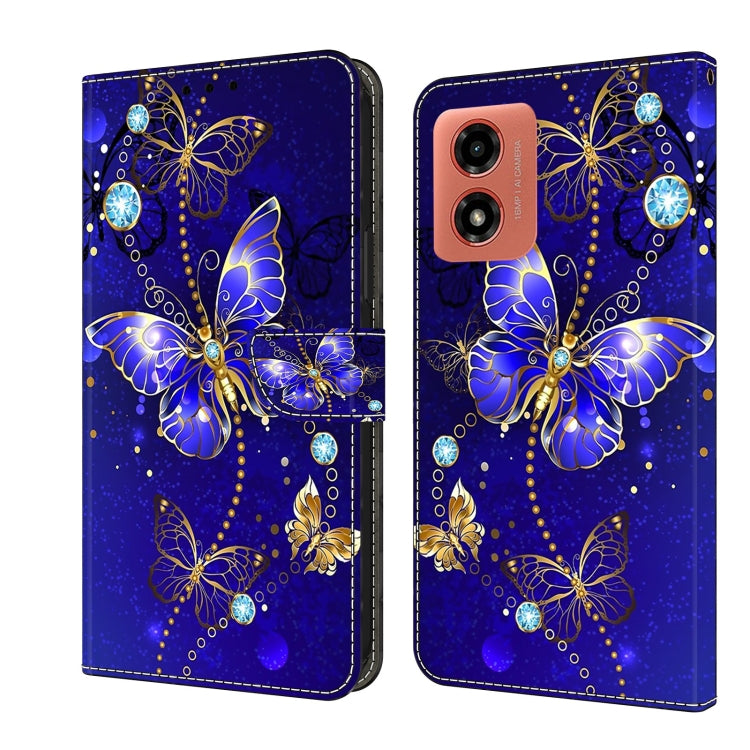 For Motorola Moto G04 Crystal 3D Shockproof Protective Leather Phone Case(Diamond Butterfly) - Motorola Cases by PMC Jewellery | Online Shopping South Africa | PMC Jewellery | Buy Now Pay Later Mobicred