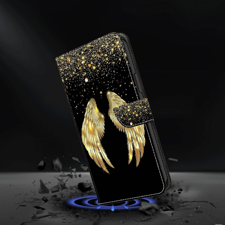 For Motorola Moto G34 Crystal 3D Shockproof Protective Leather Phone Case(Golden Wings) - Motorola Cases by PMC Jewellery | Online Shopping South Africa | PMC Jewellery | Buy Now Pay Later Mobicred