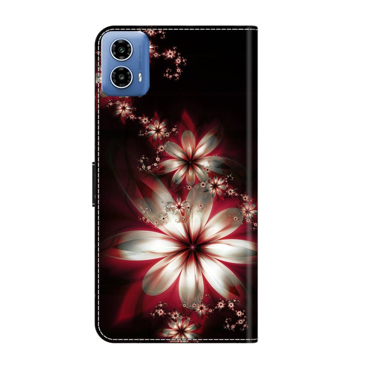 For Motorola Moto G34 Crystal 3D Shockproof Protective Leather Phone Case(Fantastic Flower) - Motorola Cases by PMC Jewellery | Online Shopping South Africa | PMC Jewellery | Buy Now Pay Later Mobicred