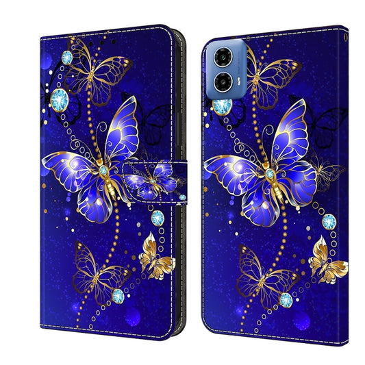 For Motorola Moto G34 Crystal 3D Shockproof Protective Leather Phone Case(Diamond Butterfly) - Motorola Cases by PMC Jewellery | Online Shopping South Africa | PMC Jewellery | Buy Now Pay Later Mobicred