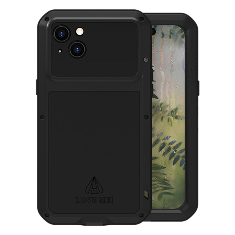 For iPhone 15 Plus LOVE MEI Metal Shockproof Life Waterproof Dustproof Phone Case(Black) - free shipping - PMC TechLife - Order now!