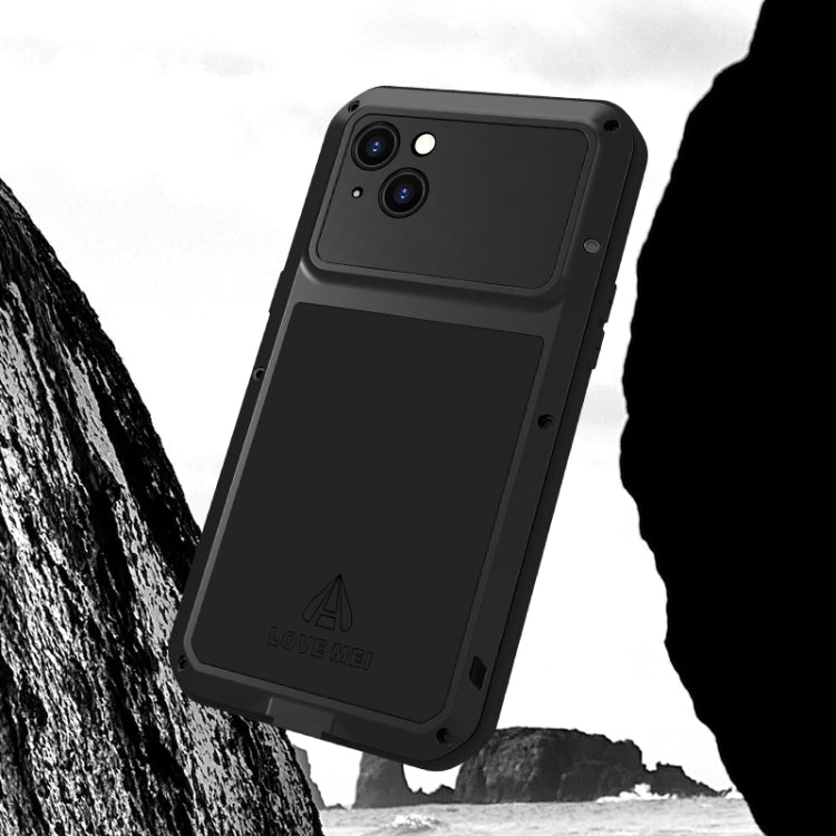 For iPhone 15 Plus LOVE MEI Metal Shockproof Life Waterproof Dustproof Phone Case(Black) - free shipping - PMC TechLife - Order now!
