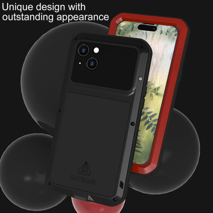 For iPhone 15 Plus LOVE MEI Metal Shockproof Life Waterproof Dustproof Phone Case(Black) - iPhone 15 Plus Cases by LOVE MEI | Online Shopping South Africa | PMC Jewellery