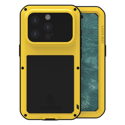 For iPhone 15 Pro LOVE MEI Metal Shockproof Life Waterproof Dustproof Phone Case(Yellow) - iPhone 15 Pro Cases by LOVE MEI | Online Shopping South Africa | PMC Jewellery