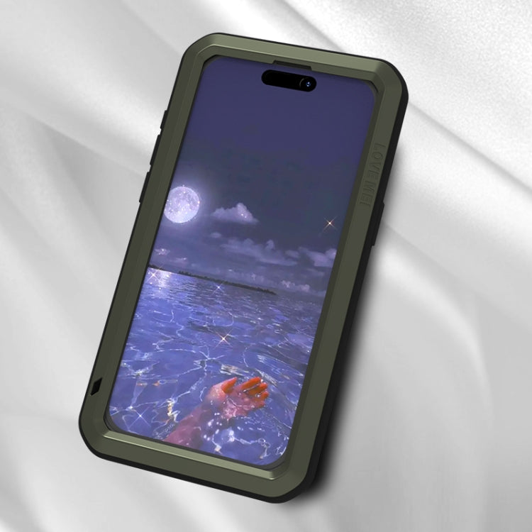For iPhone 15 Pro Max LOVE MEI Metal Shockproof Life Waterproof Dustproof Phone Case(Red) - free shipping - PMC TechLife - Order now!