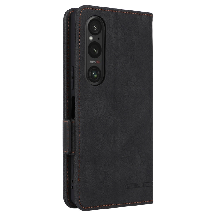 For Sony Xperia 1 VI 2024 Magnetic Clasp Leather Phone Case(Black) - Sony Cases by PMC Jewellery | Online Shopping South Africa | PMC Jewellery | Buy Now Pay Later Mobicred