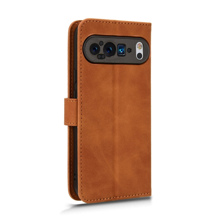 For Google Pixel 9 Pro Skin Feel Magnetic Flip Leather Phone Case(Brown) - Google Cases by PMC Jewellery | Online Shopping South Africa | PMC Jewellery | Buy Now Pay Later Mobicred