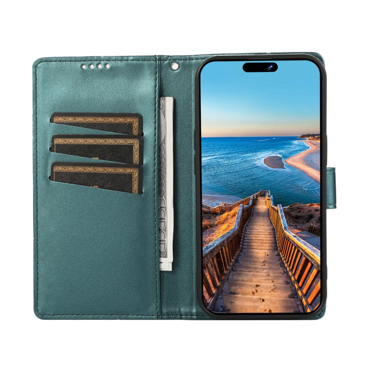 For Xiaomi Redmi Note 13 Pro 5G PU Genuine Leather Texture Embossed Line Phone Case(Green) - Note 13 Pro Cases by PMC Jewellery | Online Shopping South Africa | PMC Jewellery | Buy Now Pay Later Mobicred