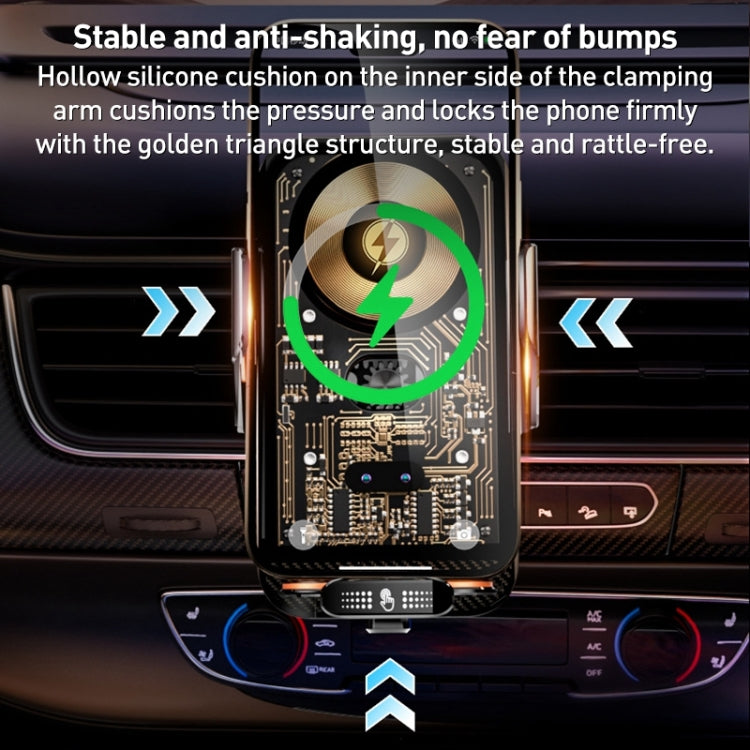 C05 Automatic Alignment Wireless Fast Charging Air Outlet Car Holder(Gold) - Wireless Charger Holders by PMC Jewellery | Online Shopping South Africa | PMC Jewellery | Buy Now Pay Later Mobicred