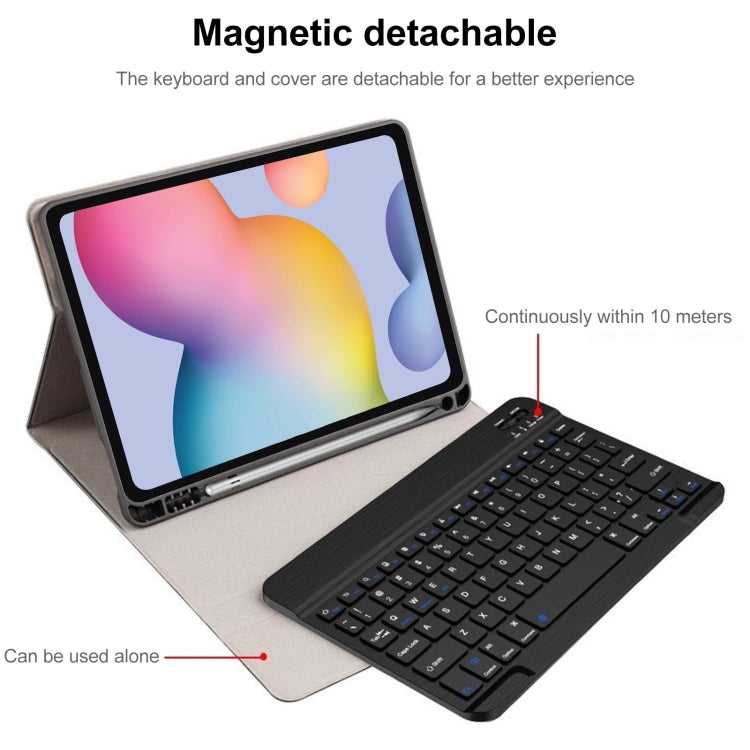 For Samsung Galaxy Tab S9 FE+ Square Cap Bluetooth Keyboard Leather Case with Pen Slot(Dark Blue) - Samsung Keyboard by PMC TechLife | Online Shopping South Africa | PMC TechLife