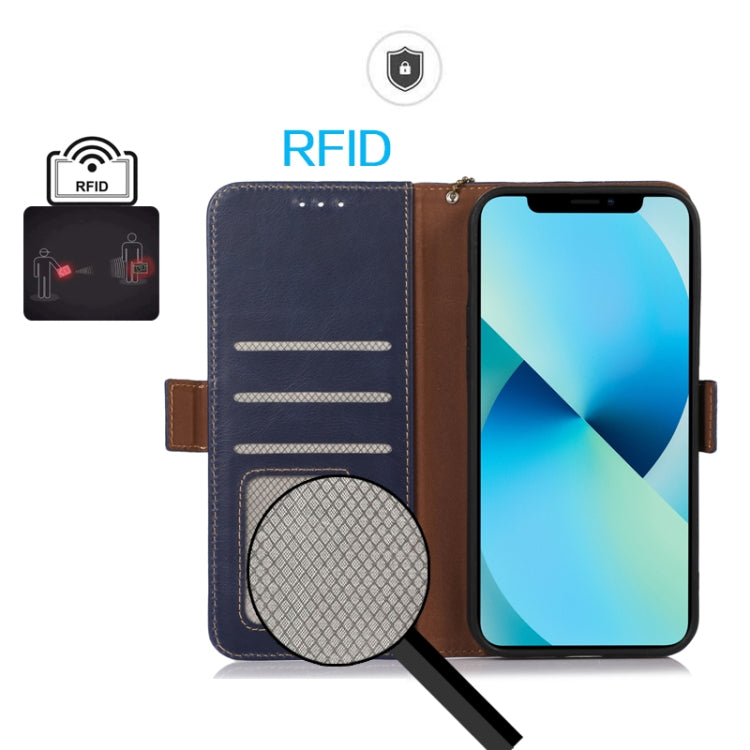 For Xiaomi 14 Ultra Magnetic Crazy Horse Texture Genuine Leather RFID Phone Case(Blue) - 14 Ultra Cases by PMC Jewellery | Online Shopping South Africa | PMC Jewellery | Buy Now Pay Later Mobicred