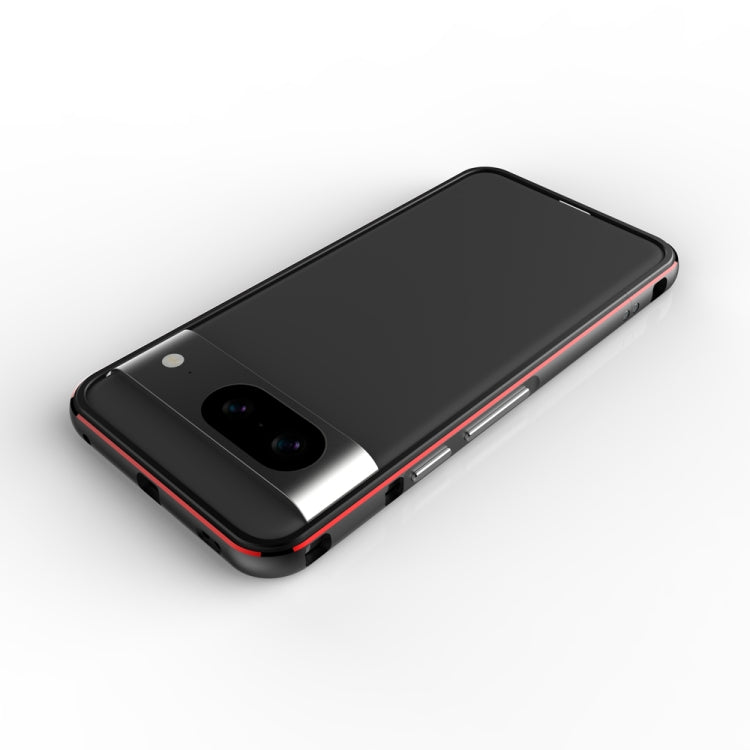 For Google Pixel 8 Aurora Series Metal Frame Phone Case(Black Purple) - Google Cases by PMC TechLife | Online Shopping South Africa | PMC TechLife | Buy Now Pay Later Mobicred