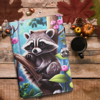 For iPad Pro 11 2024 Colored Drawing Stitching Leather Tablet Smart Case(Raccoon) - iPad Pro 11 2024 Cases by PMC Jewellery | Online Shopping South Africa | PMC Jewellery | Buy Now Pay Later Mobicred