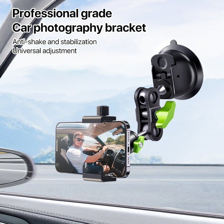 Single Suction Cup Pea Clamp Arm Holder 23cm with Metal Phone Clamp - Car Holders by PMC TechLife | Online Shopping South Africa | PMC TechLife | Buy Now Pay Later Mobicred