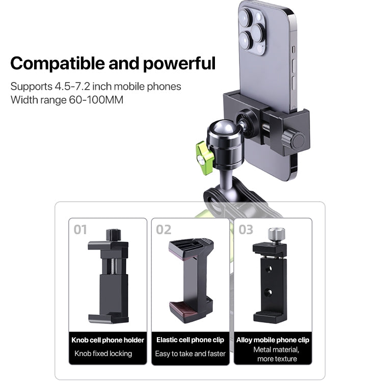 Single Suction Cup Pea Clamp Arm Holder 23cm with Metal Phone Clamp - Car Holders by PMC TechLife | Online Shopping South Africa | PMC TechLife | Buy Now Pay Later Mobicred