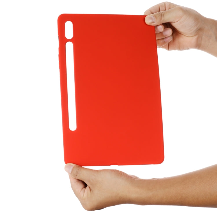 For Samsung Galaxy Tab S9 FE Pure Color Liquid Silicone Shockproof Tablet Case(Red) - Galaxy Tab S9 FE by PMC Jewellery | Online Shopping South Africa | PMC Jewellery | Buy Now Pay Later Mobicred