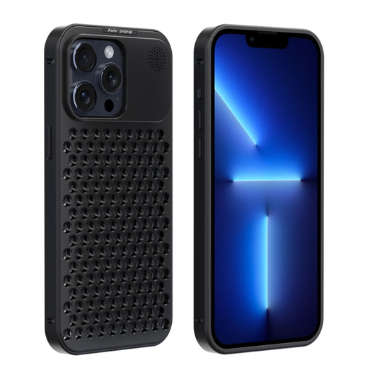 For iPhone 13 Pro Max R-JUST RJ58 Aromatherapy Metal Cooling Phone Case(Black) - iPhone 13 Pro Max Cases by R-JUST | Online Shopping South Africa | PMC Jewellery