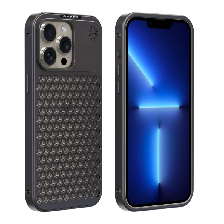 For iPhone 12 Pro Max R-JUST RJ58 Aromatherapy Metal Cooling Phone Case(Grey) - iPhone 12 Pro Max Cases by R-JUST | Online Shopping South Africa | PMC Jewellery | Buy Now Pay Later Mobicred