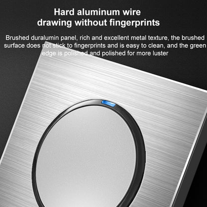 86mm Gray Aluminum Wire Drawing LED Switch Panel, Style:One Open Multiple Control - Switch by PMC Jewellery | Online Shopping South Africa | PMC Jewellery | Buy Now Pay Later Mobicred