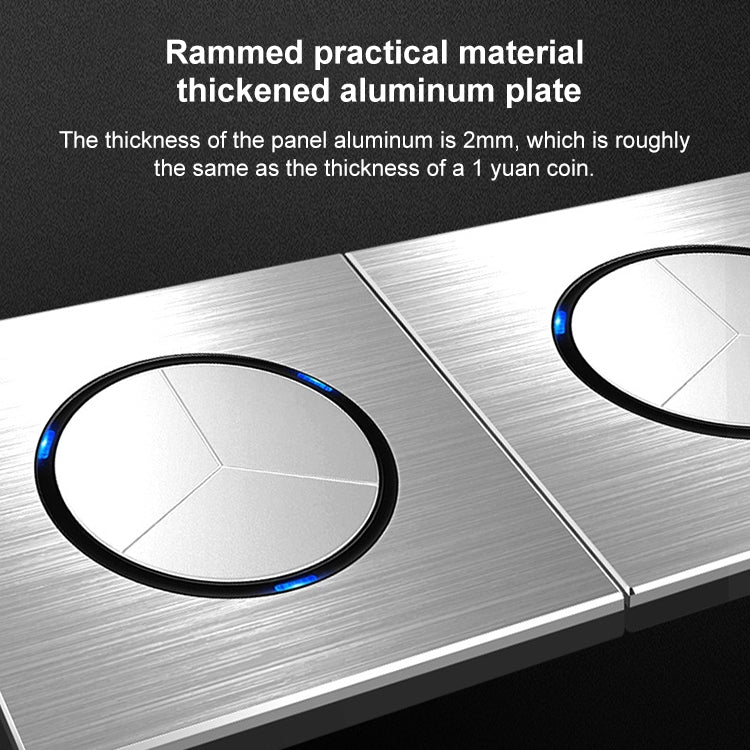 86mm Gray Aluminum Wire Drawing LED Switch Panel, Style:Telephone Socket - Switch by PMC TechLife | Online Shopping South Africa | PMC TechLife | Buy Now Pay Later Mobicred