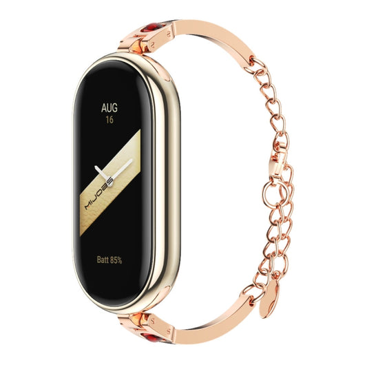 For Xiaomi Mi Band 8 Mijobs Ruyi Beauty Bracelet Watch Band(Rose Gold Red) - Watch Bands by MIJOBS | Online Shopping South Africa | PMC Jewellery